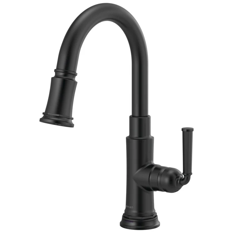 Prep Faucet Rook SmartTouch Technology 1 Lever ADA Matte Black Pull Down 2 Function Wand Aerated Stream/Spray 360 Degree Swivel - Frankwebs
