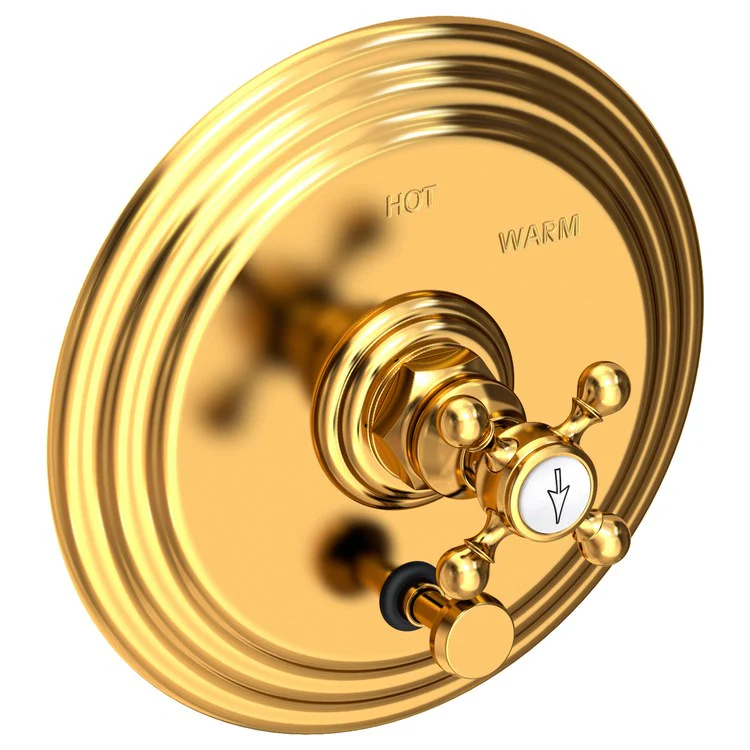 Astor Pressure Balance Tub/Shower Valve Trim Only with Cross Handle - Antique Brass - Frankwebs