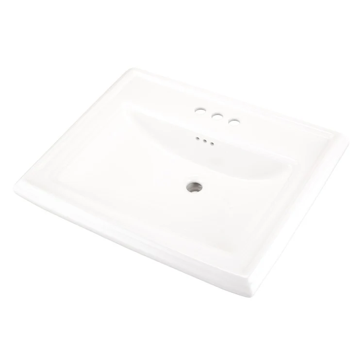 Lavatory Sink Logan Square Pedestal Top 27-3/8 x 21-1/4 Inch 4 Inch Centerset Rectangular White - Frankwebs