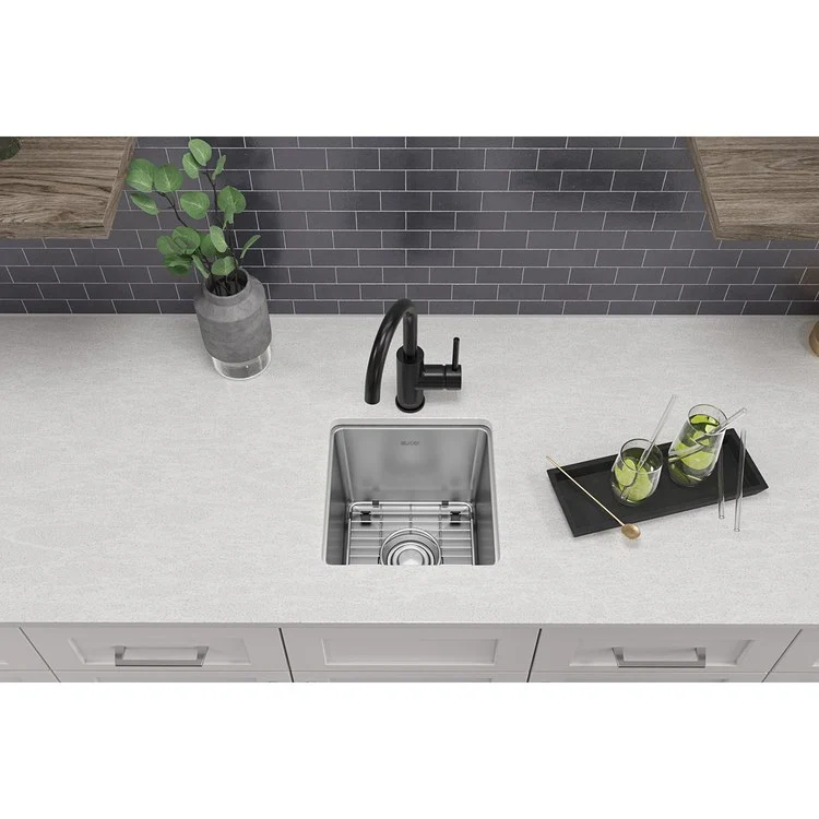 Sink Kit Crosstown Dual Mount 13 x 16 Inch Single Bowl Polished Satin Bottom Grid - Frankwebs