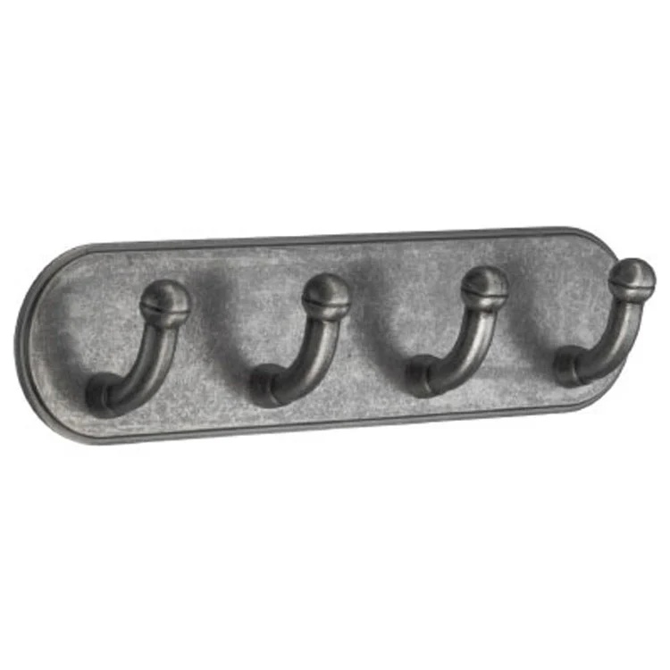 Coat Rack 4 Hook 1-1/4 x 7-5/8 x 1-7/8 Inch Pewter Metal - Frankwebs