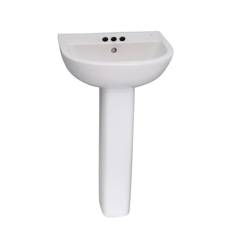 Pedestal Lavatory Compact 545 Centerset White Round - Frankwebs