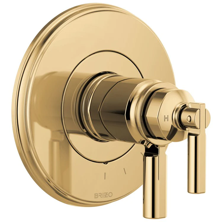 Thermostatic Trim Invari TempAssure 2 Lever Brilliance Luxe Gold ADA 1.75 Gallons per Minute Brass 6-13/16 Inch - Frankwebs