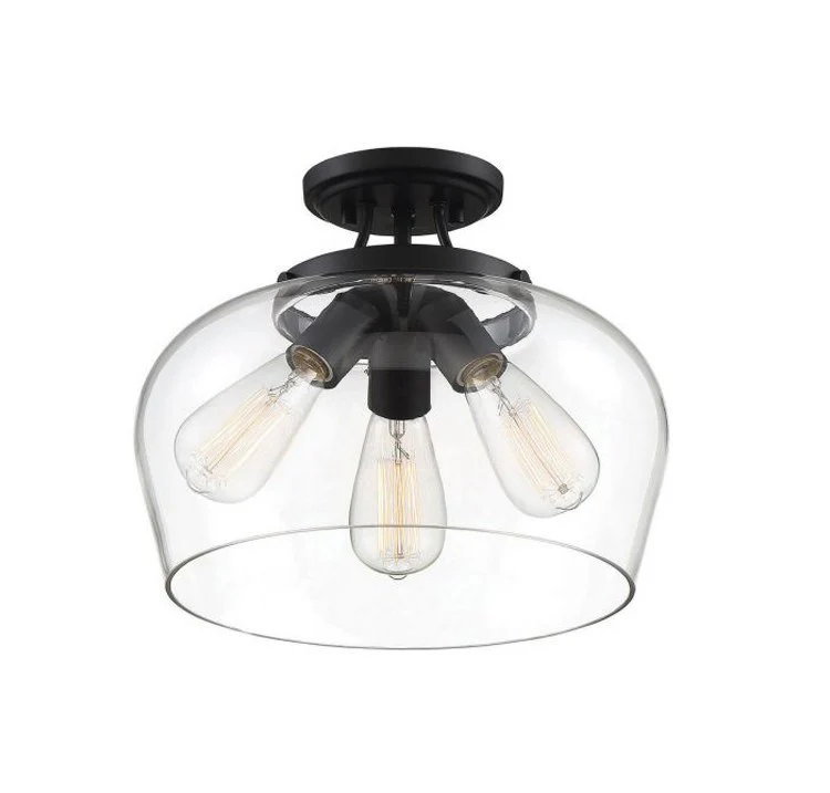 Octave Three-Light Semi-Flush Mount Ceiling Fixture - Frankwebs