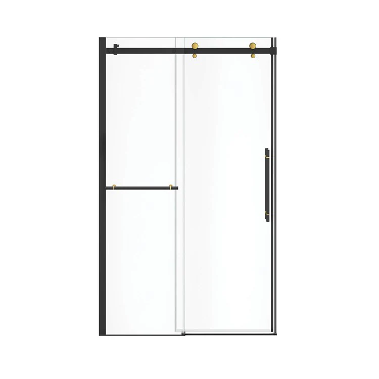 Shower Door Vela Sliding with Towel Bar 47L x 78-3/4H Inch Brushed Nickel Clear 5/16 Inch 44-1/2 to 47x78-3/4 Inch - Frankwebs