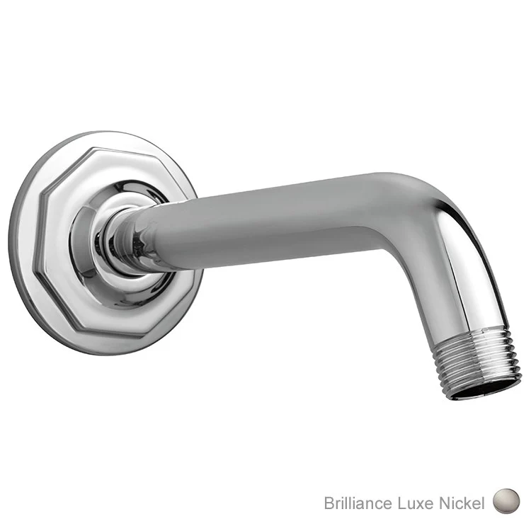 Shower Arm Rook with Flange Brilliance Luxe Gold 7 Inch 1/2 Inch NPT 1/2 Inch I.P.S Male Brass Wall Mount - Frankwebs
