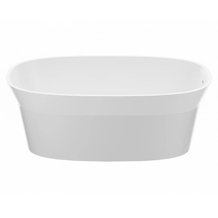 Soaking Tub James 59 x 30.75 Inch Freestanding Off-Center Drain Matte Gray Mineral Composite - Frankwebs