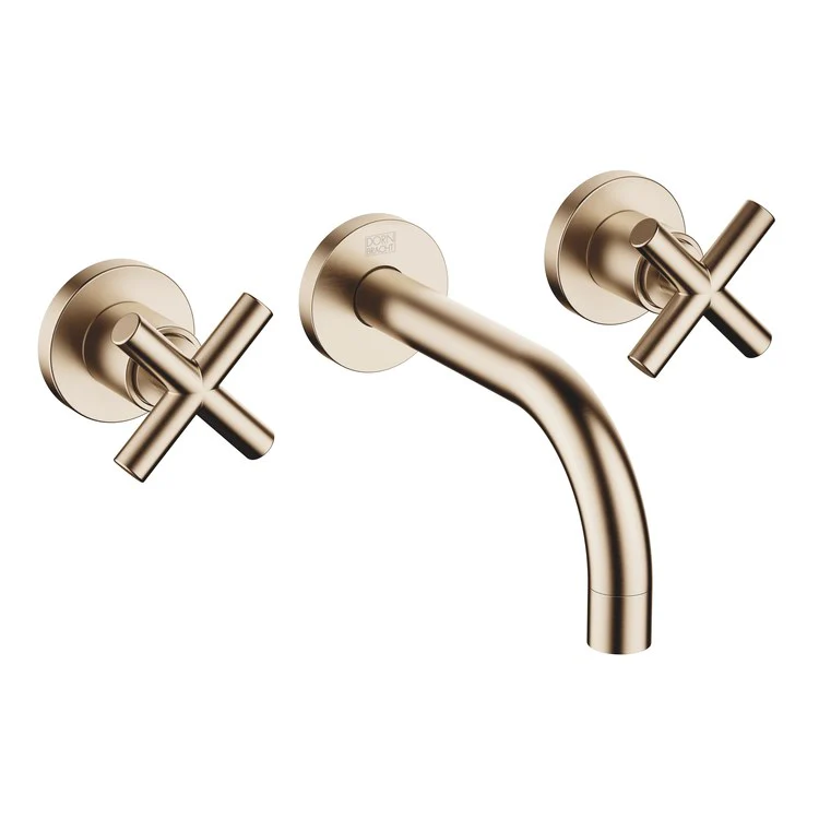 Lavatory Faucet TARA Wall Mount Mixer 2 Cross ADA WaterSense Brushed Durabrass 1.2 Gallons per Minute Less Drain 3 Hole - Frankwebs