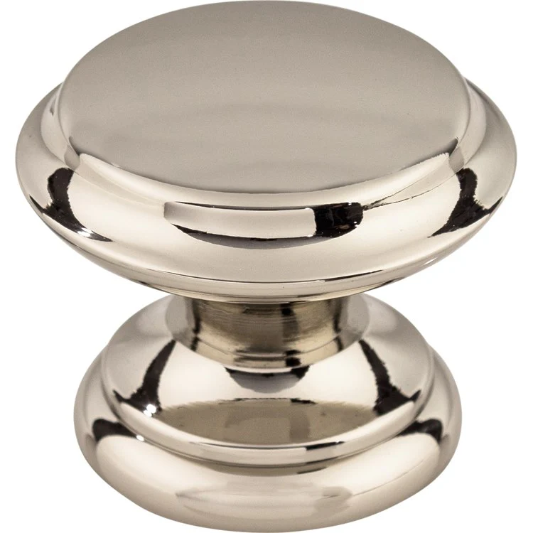 Knob Asbury Flat Top Round Brushed Satin Nickel Zinc Alloy 1-3/8 Inch 1-1/8 Inch - Frankwebs