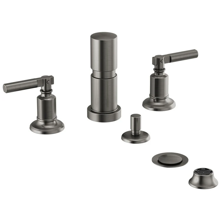 Bidet Invari Widespread with Vacuum Breaker 4 Hole Brilliance Polished Gold Brass/Metal ADA 13-1/2 Inch - Frankwebs