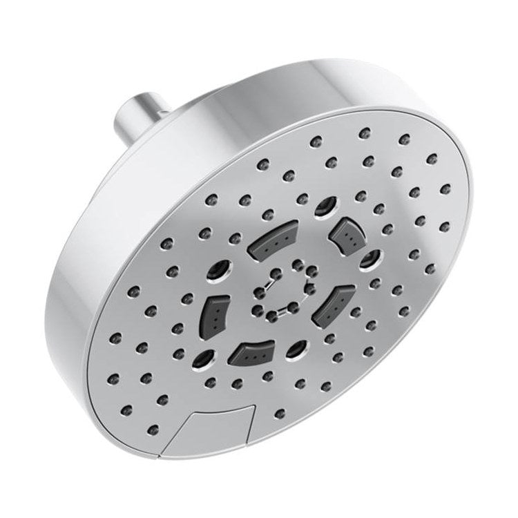 Showerhead Universal Showering 5 Function Chrome 7 Inch 1.75 Gallons per Minute H2Okinetic Linear Round Includes H2Okinetic Rinsing Shampoo Full Full & Shampoo & Massage Spray - Frankwebs