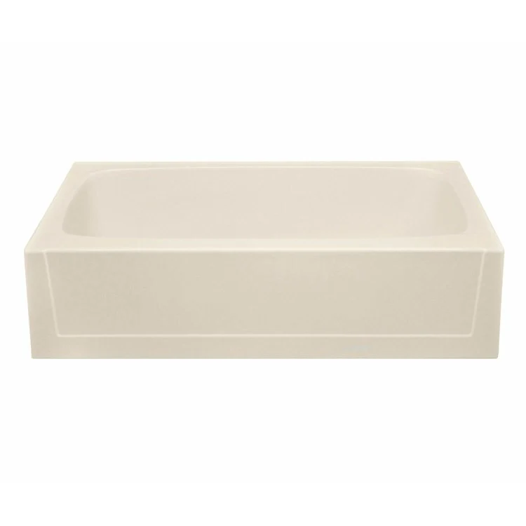 Soaking Tub Alcove Right Drain Biscuit Rectangle 50 Gallons 60 x 30 x 15 Inch - Frankwebs