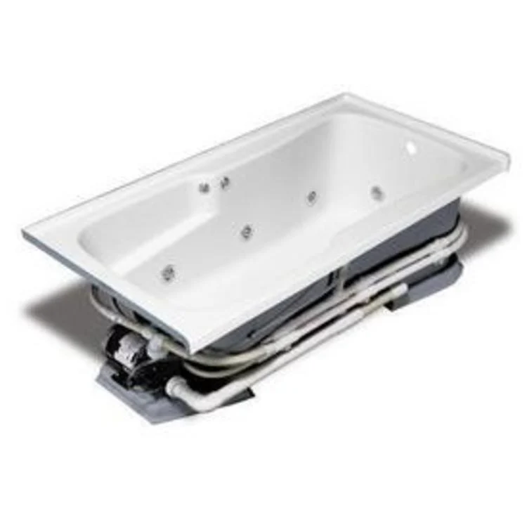 Whirlpool Tub 72 x 36 x 21-1/2 Inch White Trim with Tile Flange Right Drain White Rectangle - Frankwebs