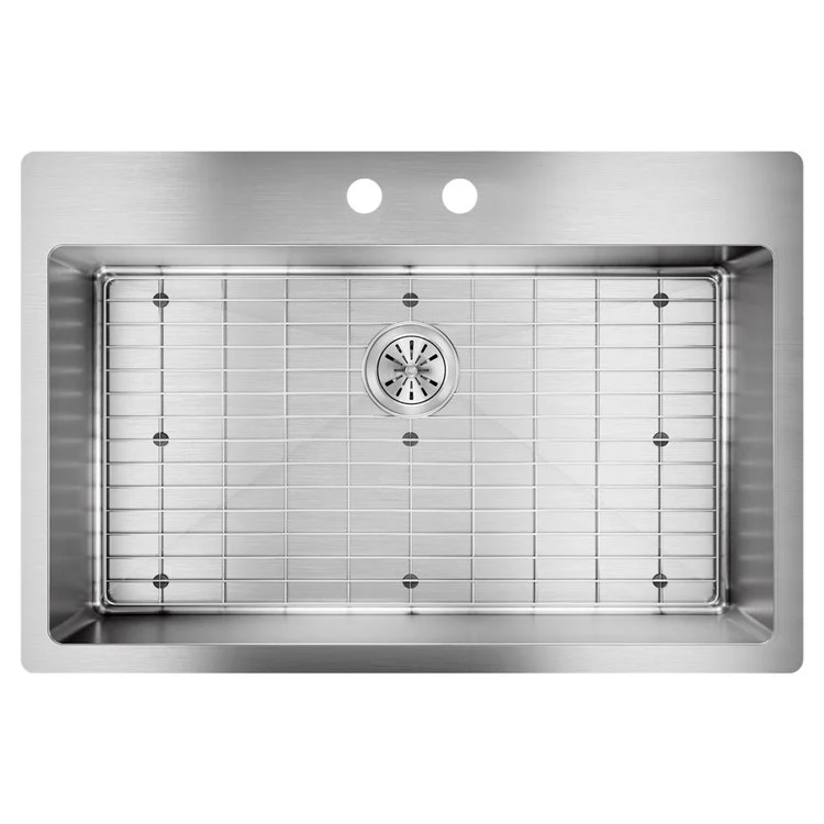 Kitchen Sink Crosstown 33 x 22 Inch Single Bowl Kit 2 Hole Polished Satin Drop-In Undermount Stainless Steel 18 Gauge - Frankwebs