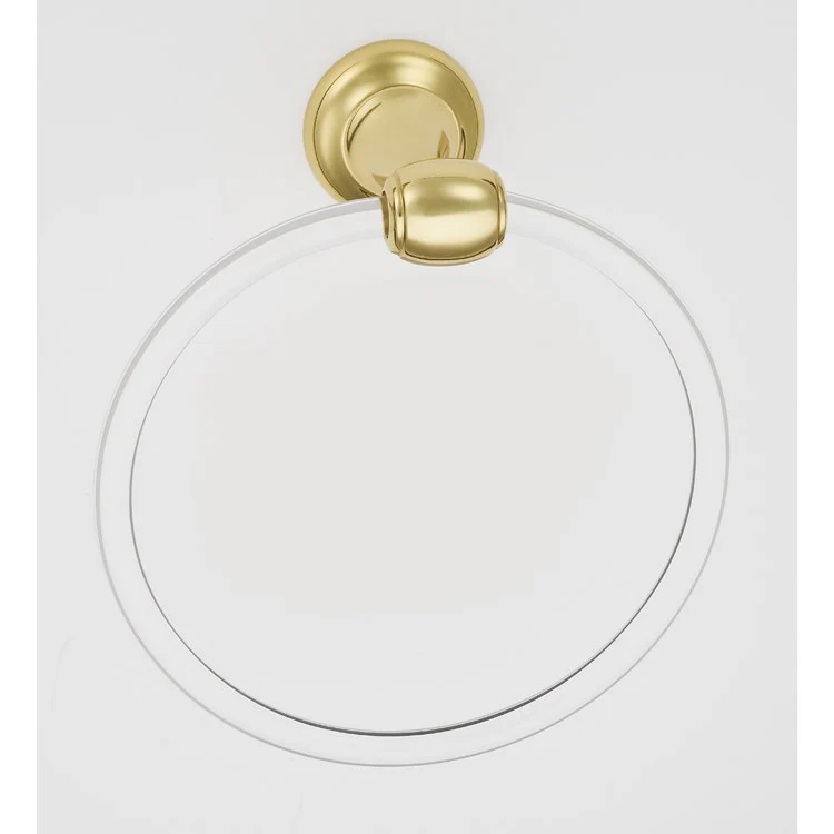 Towel Ring Royale Acrylic Bath 6 Inch Unlacquered Brass 3-1/8 Inch - Frankwebs