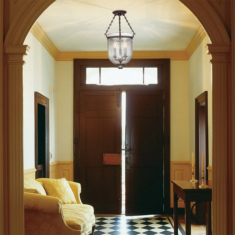 Hampton Three-Light Semi-Flush Mount Ceiling Fixture - Frankwebs