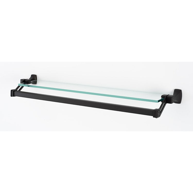 Shelf Cube Bath with Towel Bar Polished Nickel 25 Inch Brass/Glass - Frankwebs