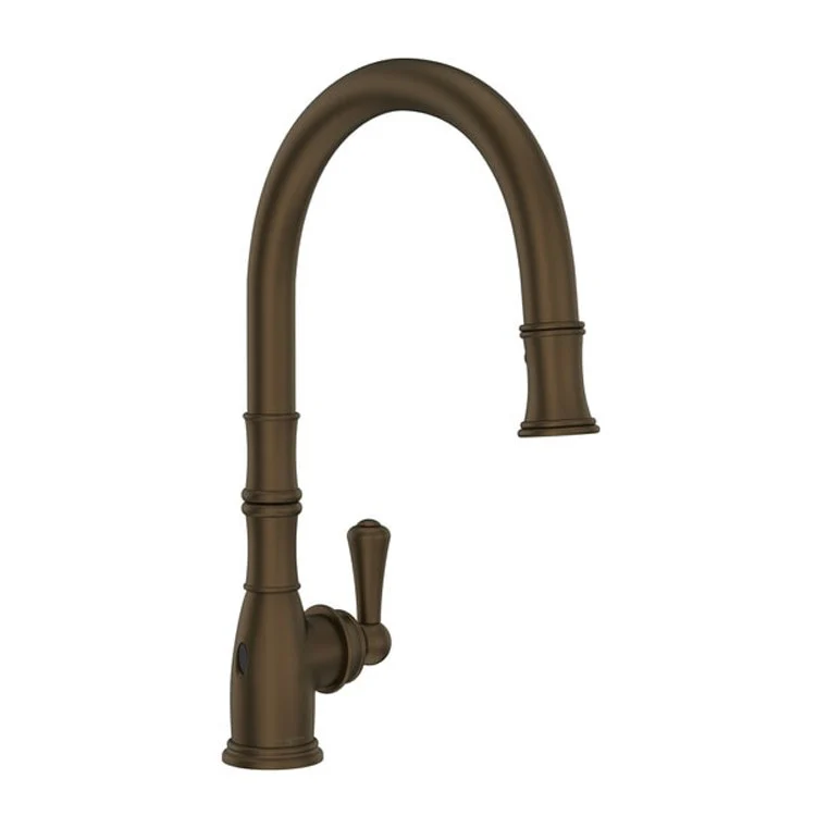 Kitchen Faucet Georgian Era with Touchless Technology 1 Lever Satin Nickel Dual Spray Pull Down C-Spout Touchless Senses Presence 1.75 Gallons per Minute - Frankwebs