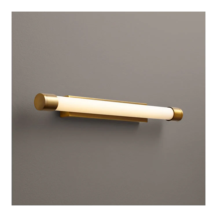 Zenith Single-Light LED Bathroom Vanity Fixture - Aged Brass - Frankwebs