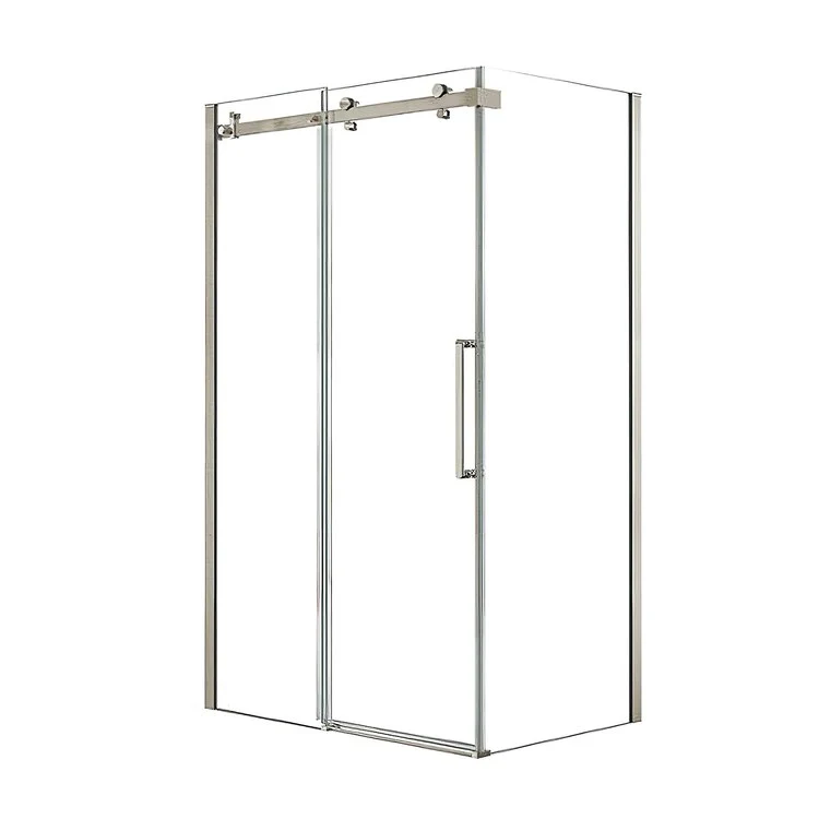 Shower Door Halo Sliding 47L x 78-3/4H Inch Brushed Nickel Clear 5/16 Inch 44-1/2 to 47x78-3/4 Inch - Frankwebs
