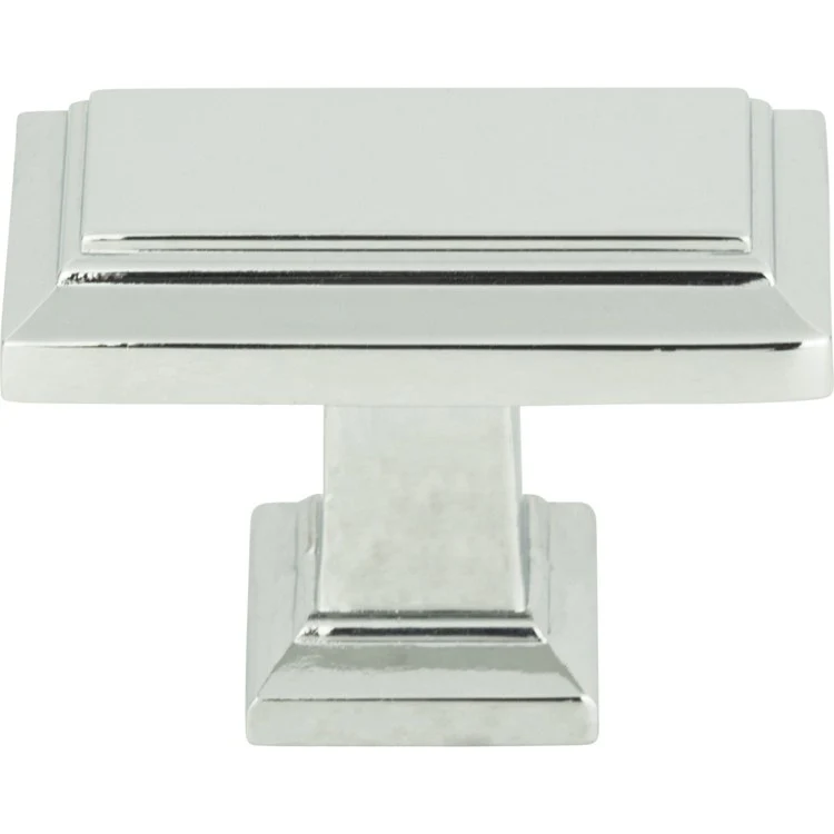 Knob Atlas Sutton Place Rectangle Polished Nickel Zinc Alloy 1-7/16 Inch - Frankwebs