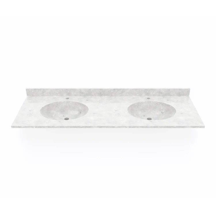 Vanity Top Swanstone Ellipse Double Bowl 61 x 22 Inch ADA Ice Swanstone 2 Hole - Frankwebs