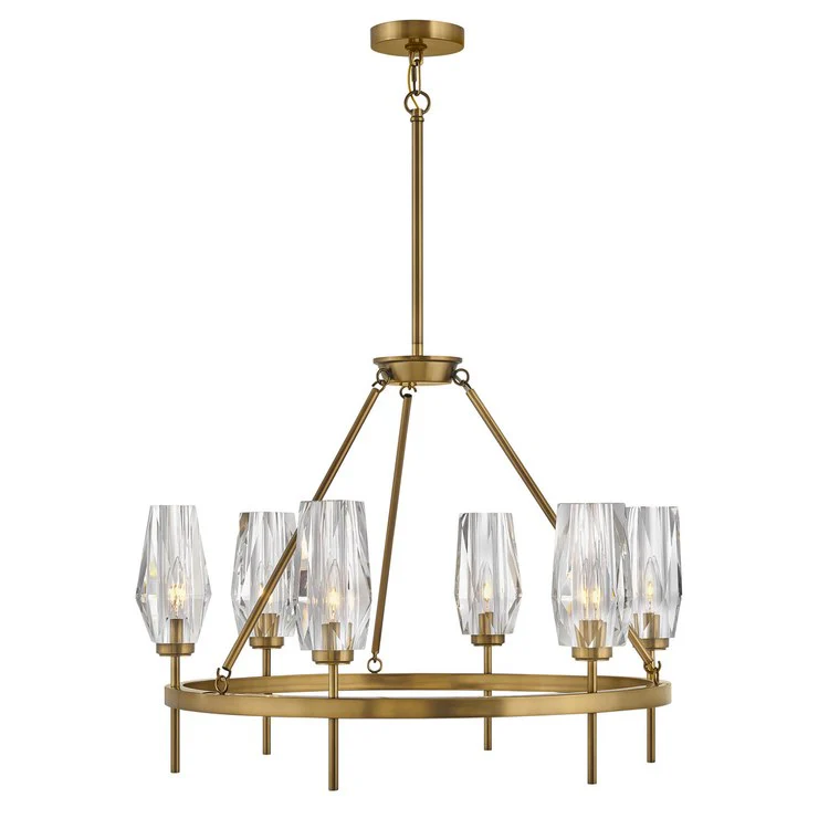 Chandelier Ana 1 Tier Medium 6 Lamp Heritage Brass 60 Watts - Frankwebs