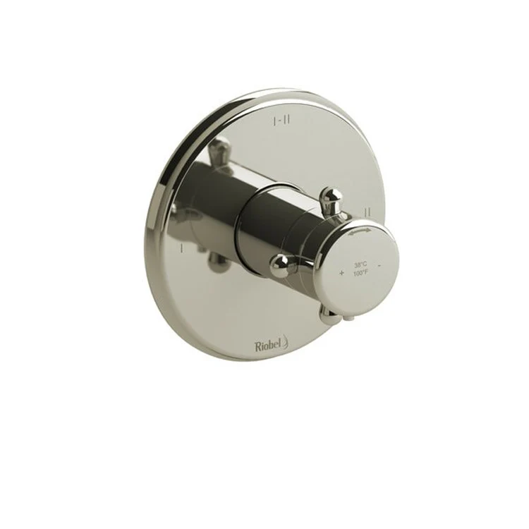 Thermostatic and Pressure Balance Valve Trim Classic 1/2 Inch Round 2-Way 3 Function 1 Cross Polished Nickel - Frankwebs