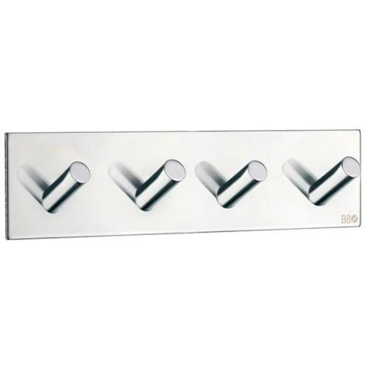 Coat Rack 4 Hook 1-1/4 x 7-1/2 x 1-7/8 Inch Polished Stainless Steel - Frankwebs