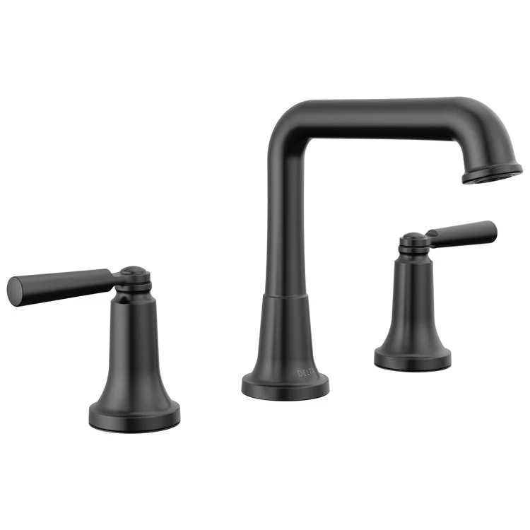 Lavatory Faucet Saylor Widespread 2 Lever ADA WaterSense Matte Black 1.2 Gallons per Minute 4-15/16 Inch - Frankwebs