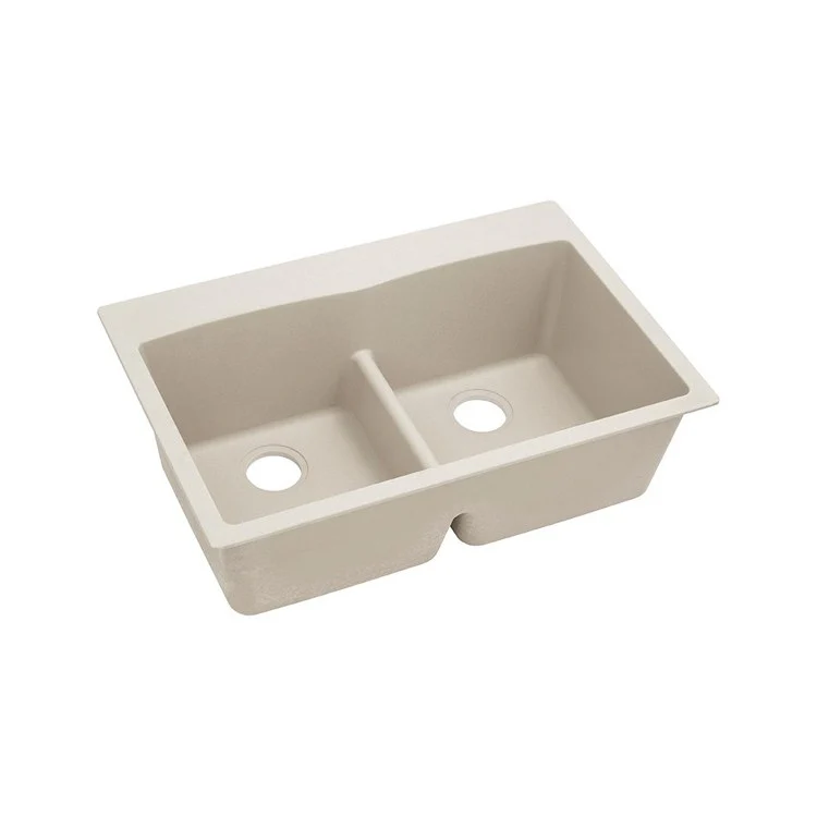 Kitchen Sink Quartz Classic 33 x 22 Inch Double Bowl Equal with Aqua Divide Bisque Drop-In - Frankwebs