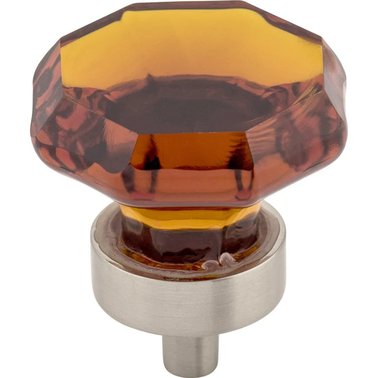 Knob Crystal Wine Octagon for Decorative Hardware Brushed Satin Nickel Brass 1-3/8 Inch 1-1/8 Inch - Frankwebs