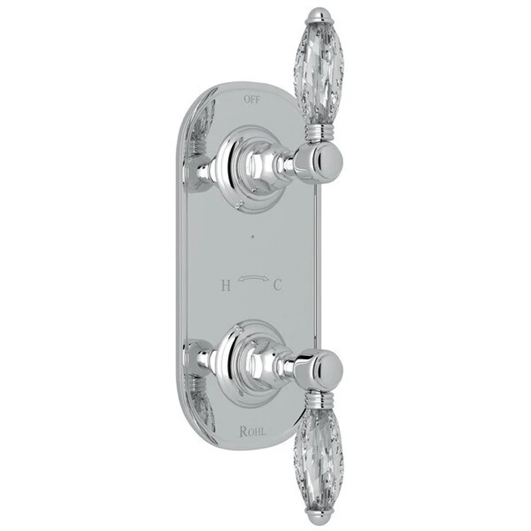 Thermostatic Trim 1/2 Inch with Diverter 2 Crystal Lever Satin Nickel 6.7 Gallons per Minute Brass - Frankwebs