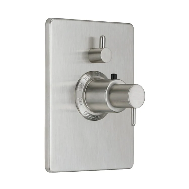 Thermostatic Trim Avalon Rectangular with Single Volume Control 2 Lever Polished Nickel ADA for Requires Rough Valve TH51-R Or TH-51D2-R Handles and Escutcheon Brass - Frankwebs