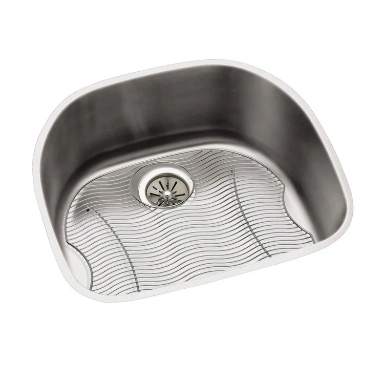 Kitchen Sink Lustertone Classic 23.625 x 21.25 Inch Single Bowl Kit Lustrous Satin Undermount Drain Location Rear Center - Frankwebs