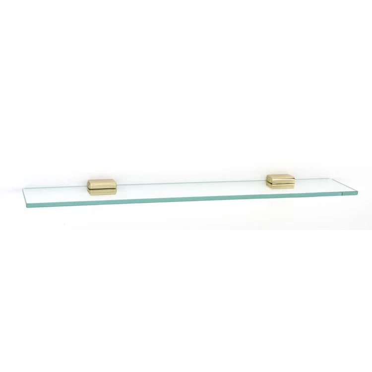 Shelf Cube Bath with Brackets Polished Chrome 24 Inch Brass/Glass - Frankwebs