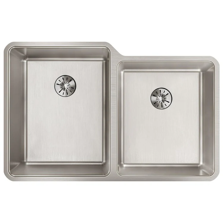 Kitchen Sink Lustertone Iconix 31.25 x 20.5 Inch Double Bowl Right with Perfect Drain Luminous Satin Undermount - Frankwebs
