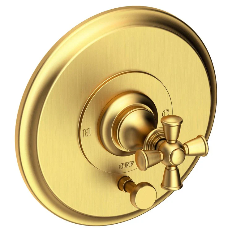 Sutton Pressure Balance Tub/Shower Valve Trim Only with Cross Handle - Satin Bronze PVD - Frankwebs
