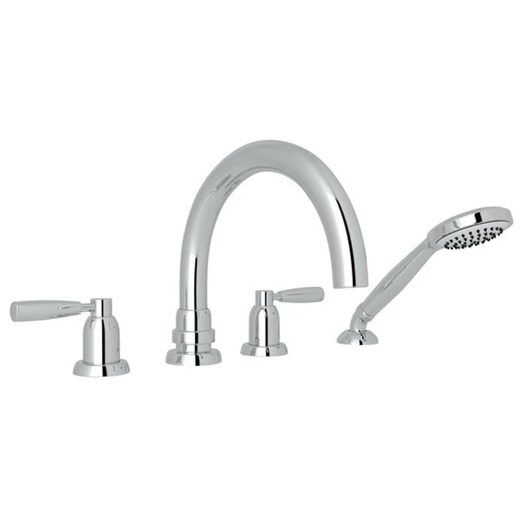 Tub Filler Holborn Deck Mount with Handshower 2 Lever C-Spout Polished Chrome - Frankwebs