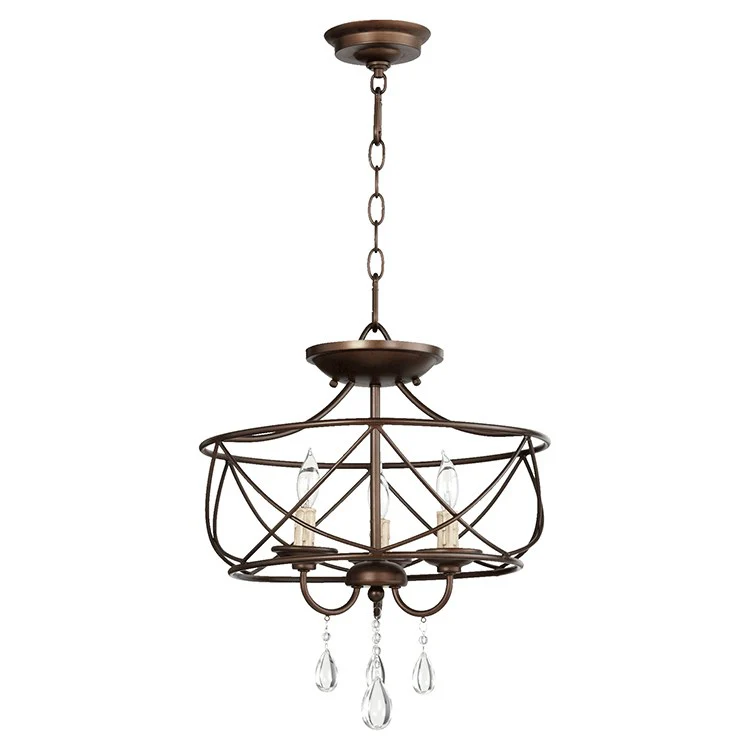 Cilia Three-Light Convertible Semi-Flush Mount Ceiling Fixture/Pendant - Frankwebs