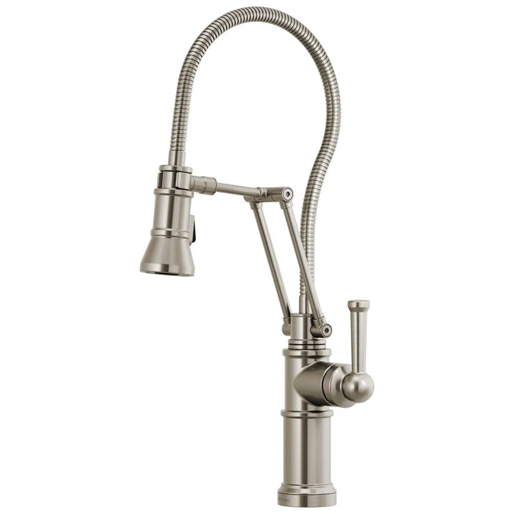 Kitchen Faucet Artesso with Finished Hose 1 Lever ADA Brilliance Stainless Pull Down 2 Function Handspray 1.8 Gallons per Minute - Frankwebs