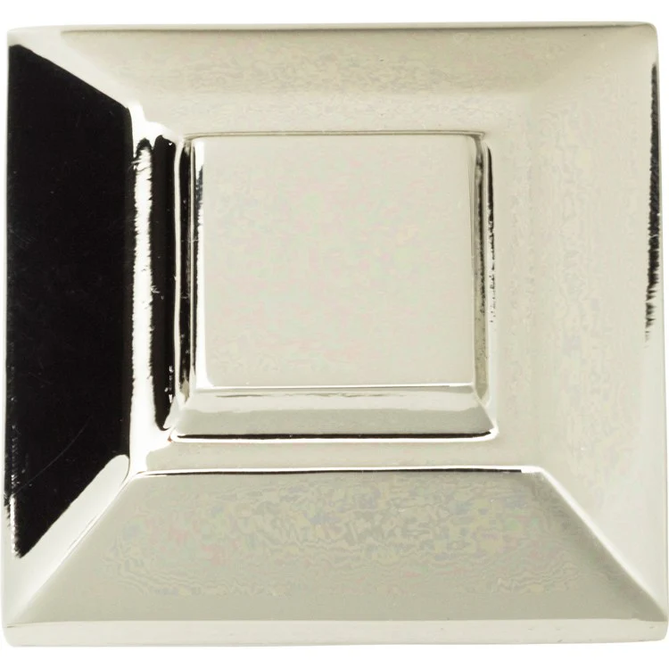 Knob Atlas Trocadero Large Square Polished Nickel Zinc Alloy 1-1/2 Inch - Frankwebs