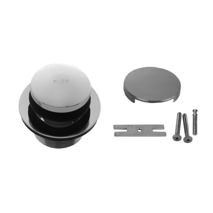 Drain Strainer Toe Control with No Hole Faceplate Satin Nickel Brass 3-1/4 Inch - Frankwebs