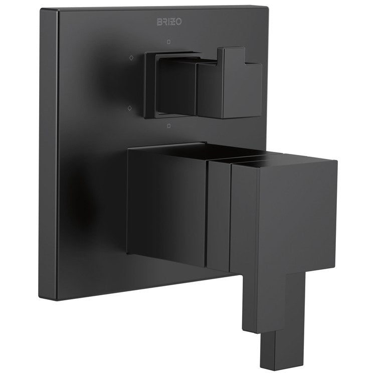 Thermostatic Trim Siderna with Integrated 6 Function Diverter 3 Lever Matte Black ADA Metal - Frankwebs