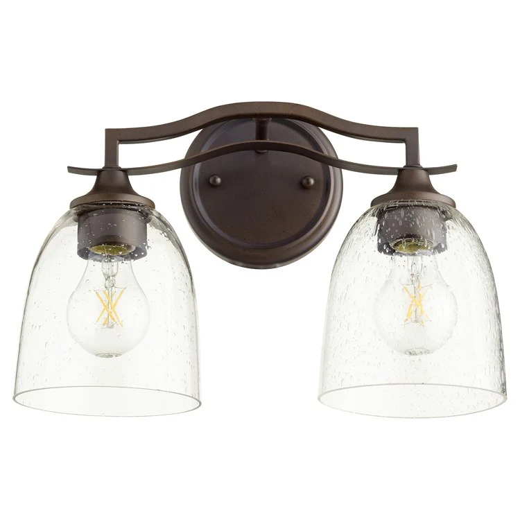 Jardin Two-Light Bathroom Vanity Fixture with Clear Seeded Glass Shades - Frankwebs