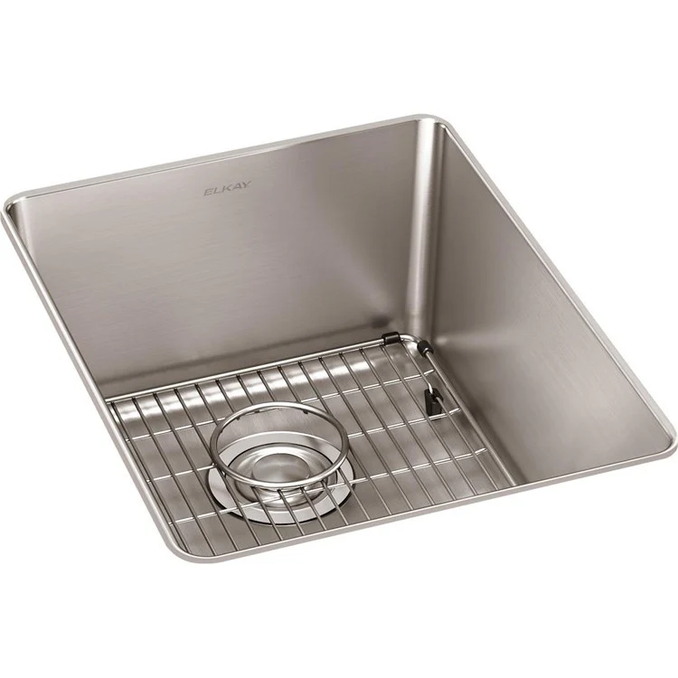 Sink Kit Lustertone Iconix 16.5 x 20.5 Inch Single Bowl Luminous Satin Bottom Grid Drain Strainer - Frankwebs