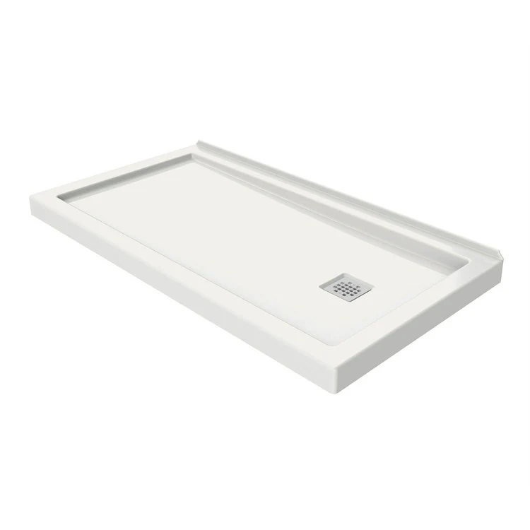 Shower Base B3 Wall Mounted Square Drain White 60 x 36 Inch Acrylic Left Hand - Frankwebs