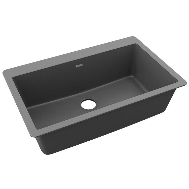 Kitchen Sink Quartz Classic 33 x 21 Inch Single Bowl Greystone Drop-In - Frankwebs