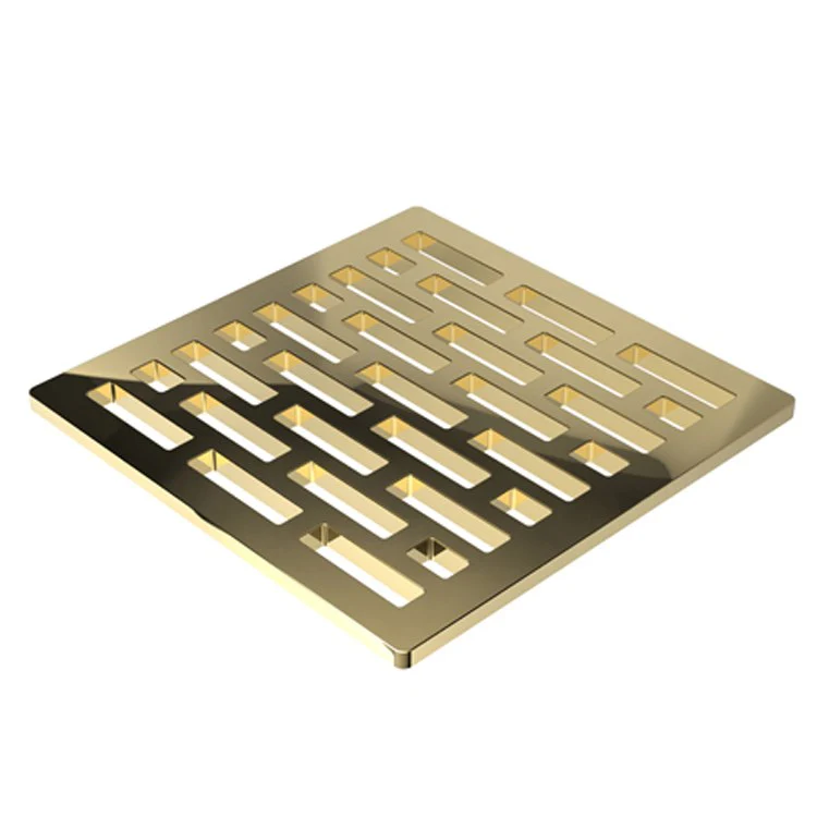 Shower Drain Tub and Shower Square Brick Grid 4 Inch French Gold PVD Brass for Requires Drain Throat 277-01 4 Inch - Frankwebs
