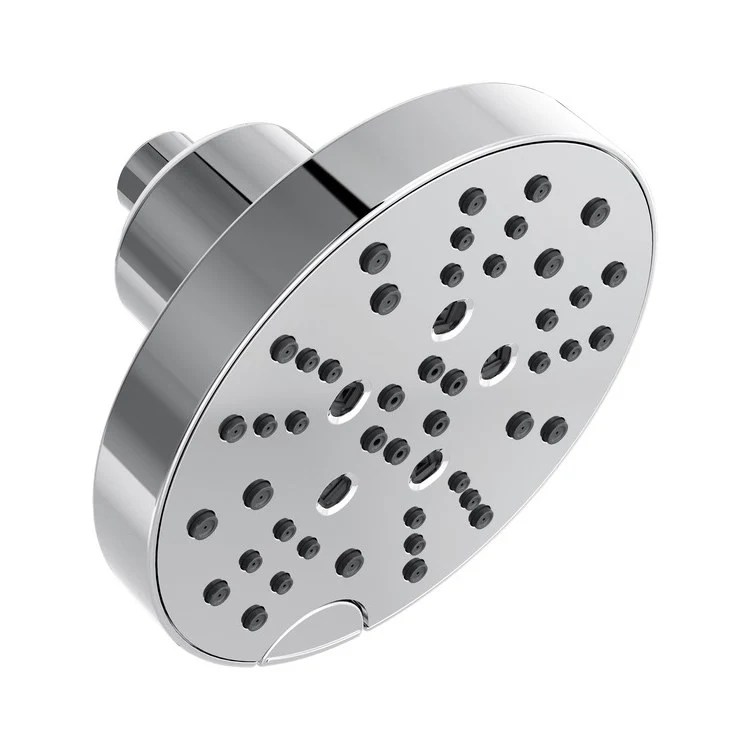 Showerhead Universal Showering Components 5 Function Round Raincan with H2Okinetic Technology Lumicoat Stainless 6 Inch 1.75 Gallons per Minute Round H2Okinetic Full Body Full with Massage Pause - Frankwebs